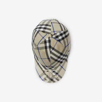 Casquette Burberry en coton mélangé Check EKD LICHEN