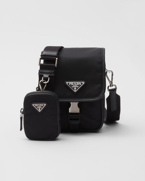 Sac porté épaule en Re-Nylon et cuir Saffiano