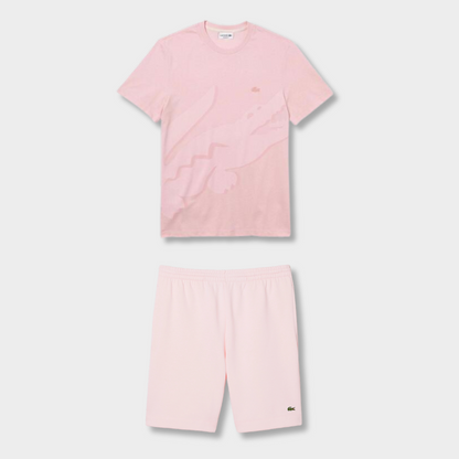 Ensemble short/t-shirt Lacoste Rose