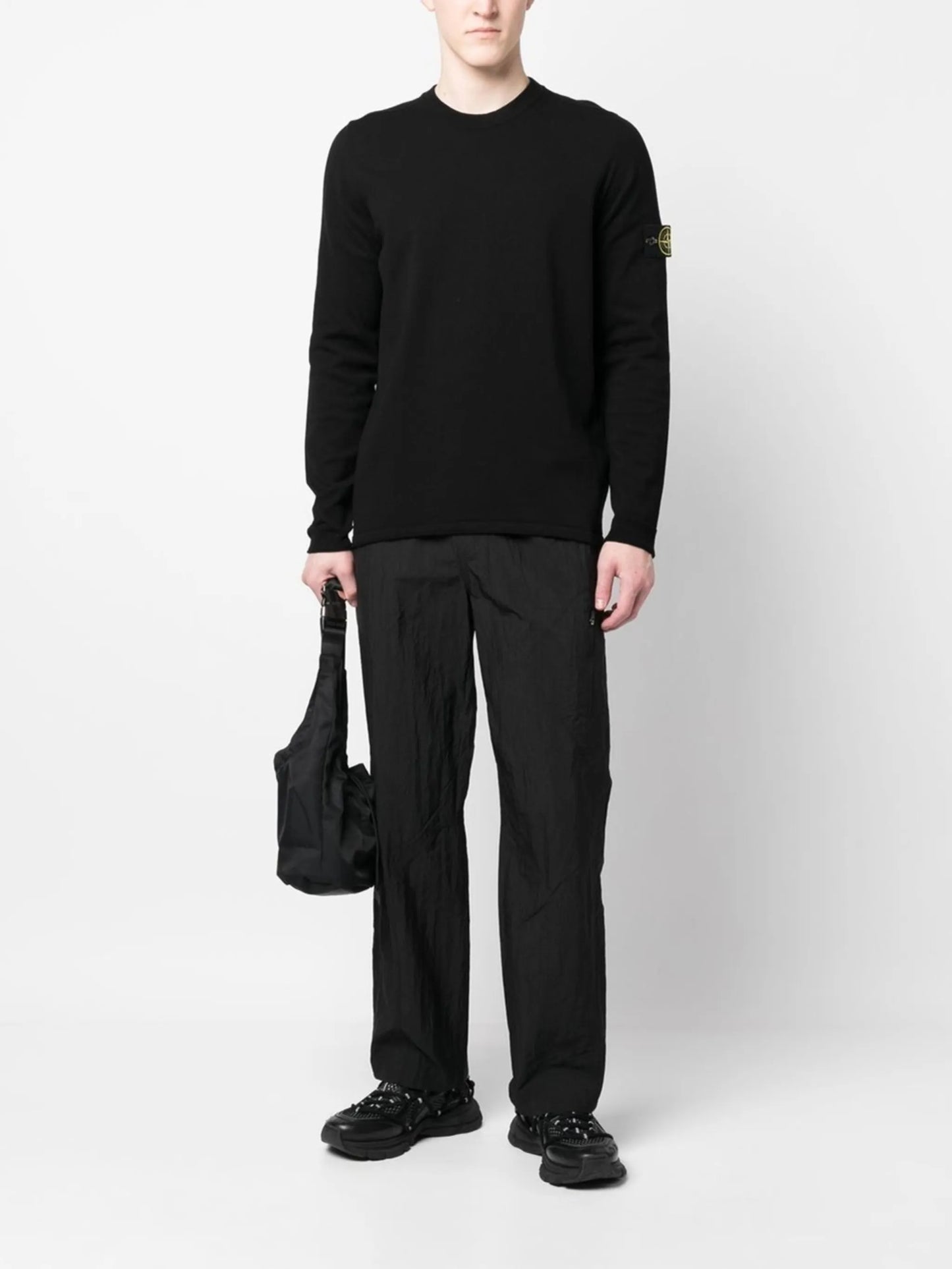 Stone Island Pull Col Rond Noir