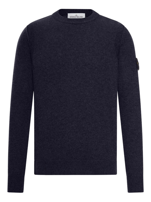 Stone Island Pull Col Rond Bleu Marine