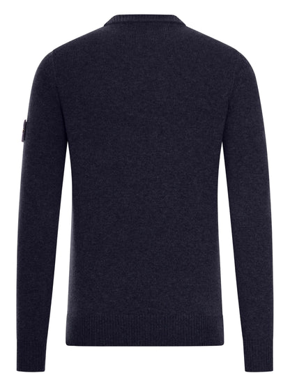 Stone Island Pull Col Rond Bleu Marine