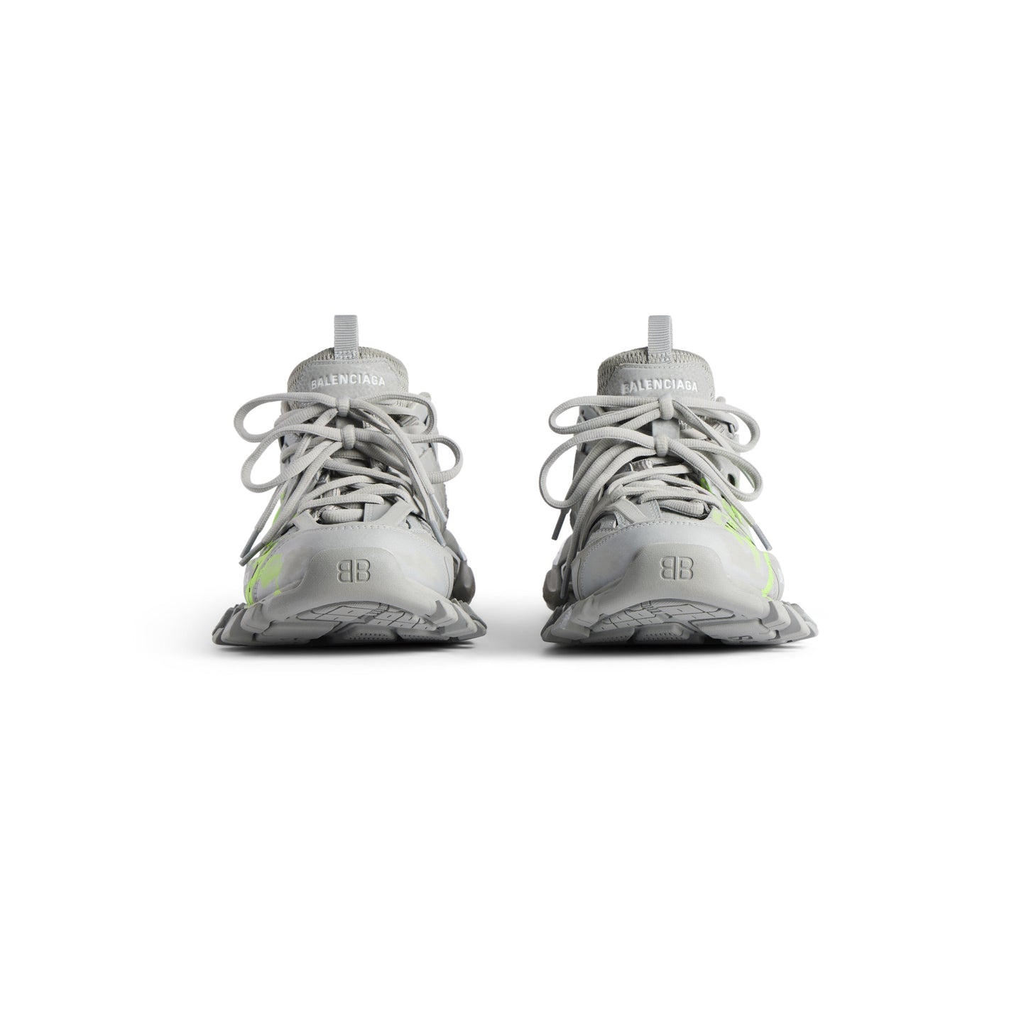 Balanciaga Track Gris Avec Logo Jaune Fluo