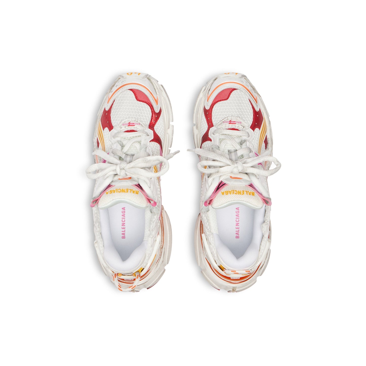Balanciaga Runner Blanc Orange Rose Et Rouge