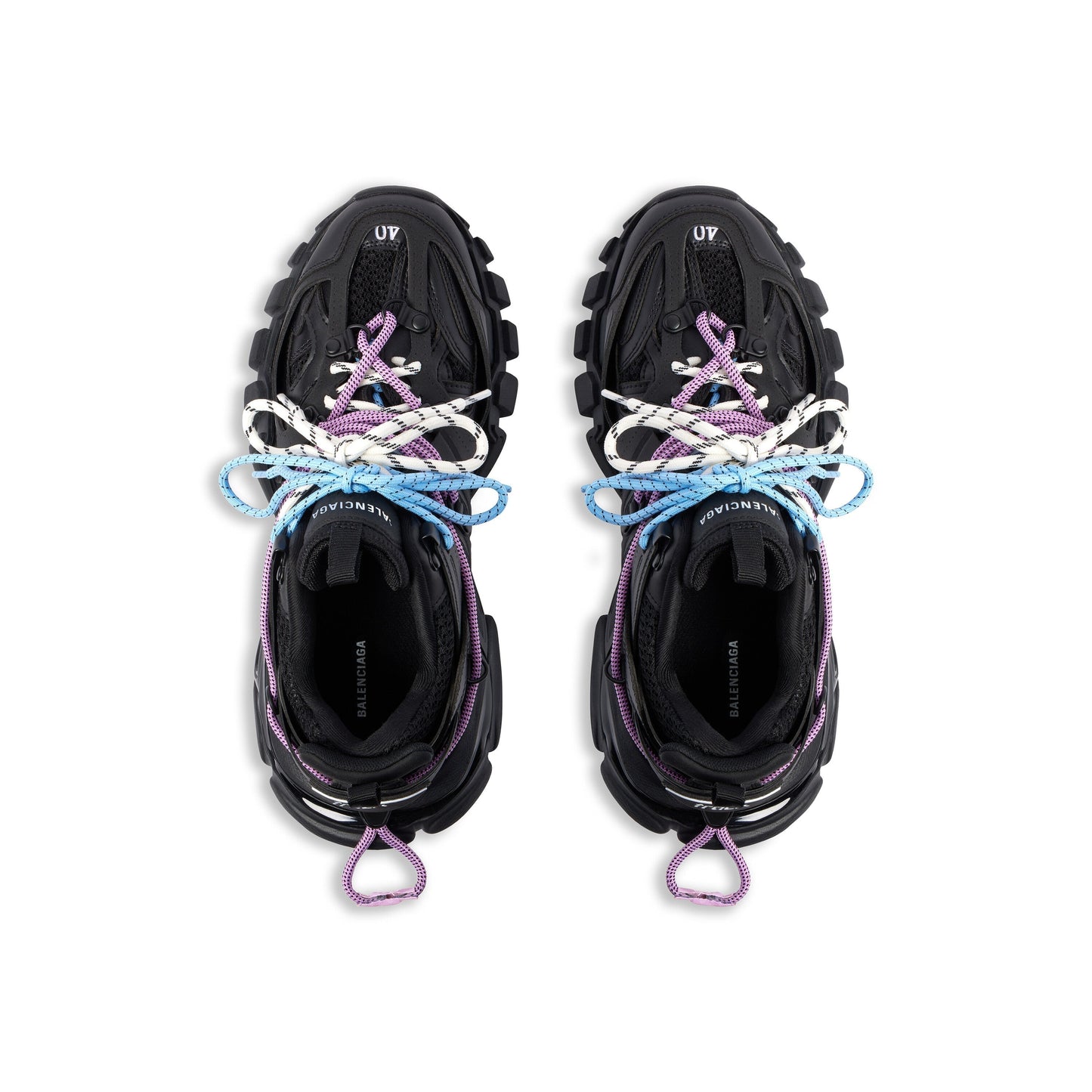 Balanciaga Track Noir Avec Laces Rose Et Bleue