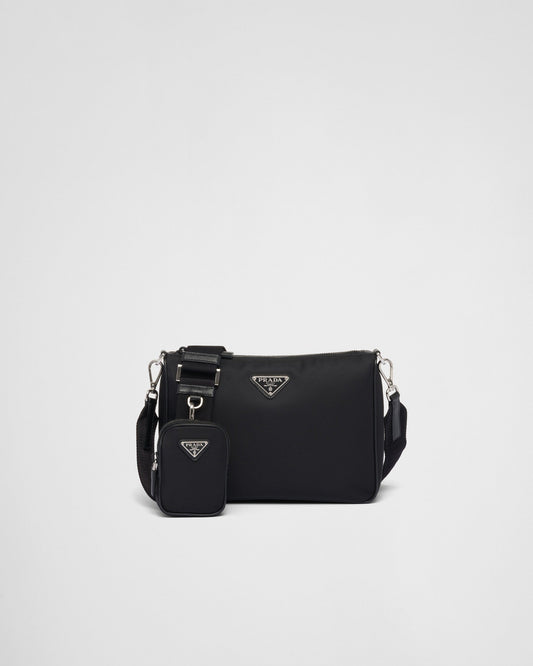 Sac porté épaule en Re-Nylon et cuir Saffiano