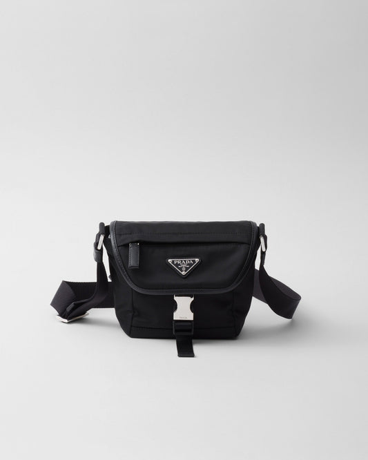 Sac porté épaule en Re-Nylon et cuir Saffiano