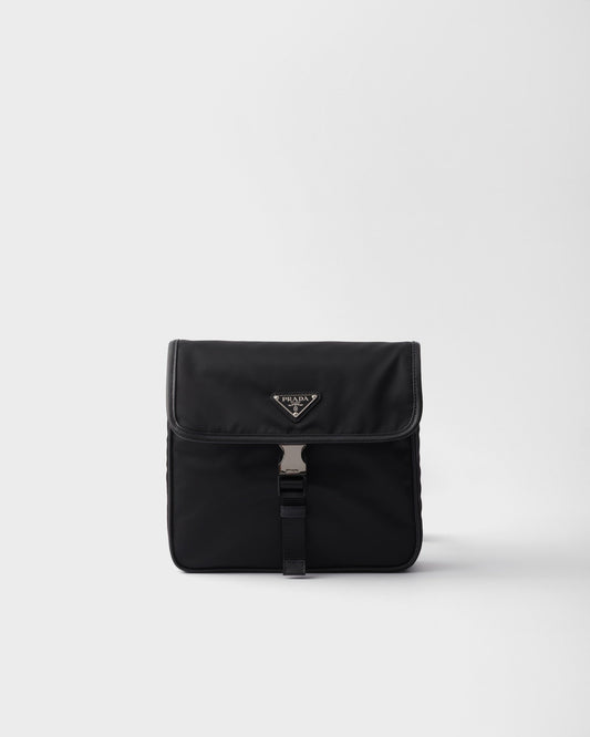 Sac porté épaule en Re-Nylon et cuir Saffiano