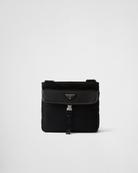 Sac porté épaule en Re-Nylon et cuir Saffiano