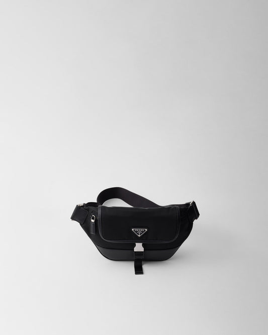 Sac porté épaule en Re-Nylon et cuir Saffiano
