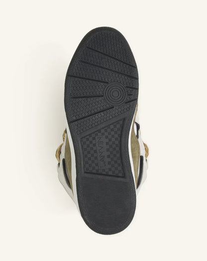 Lanvin Curb Blanc Et Kaki