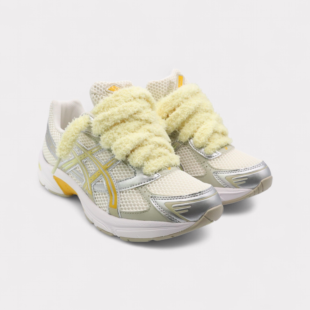 Sneakers Fluffy Laces Silver Yellow - photo 2/4 - UrbanDrip