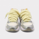 Sneakers Fluffy Laces Silver Yellow - photo 3/4 - UrbanDrip