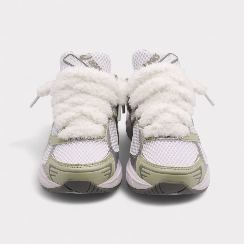 Sneakers Dried Leaf Fluffy Laces White Green - photo 3/6 - UrbanDrip