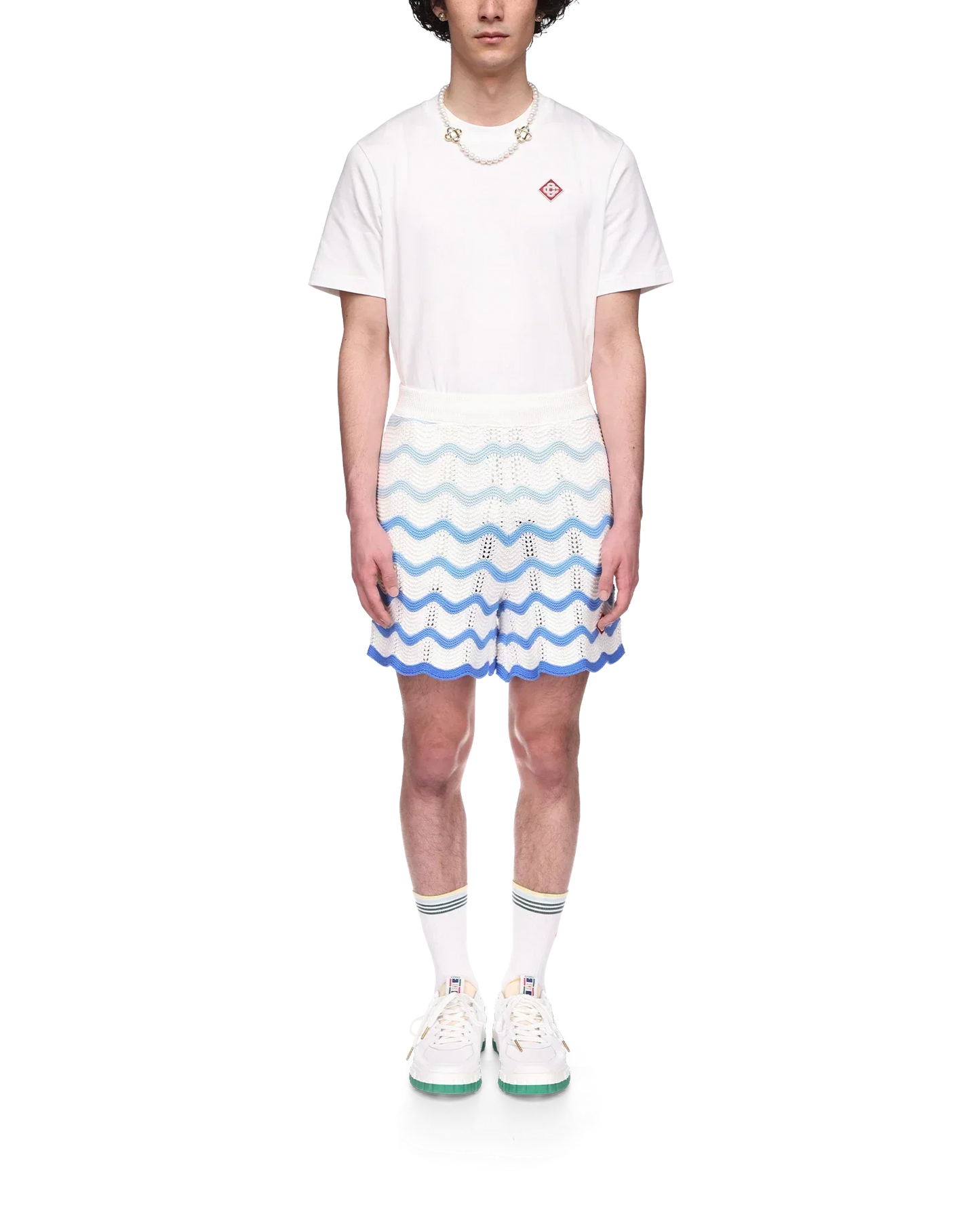 Wavy Gradient Crochet Shorts - Casablanca