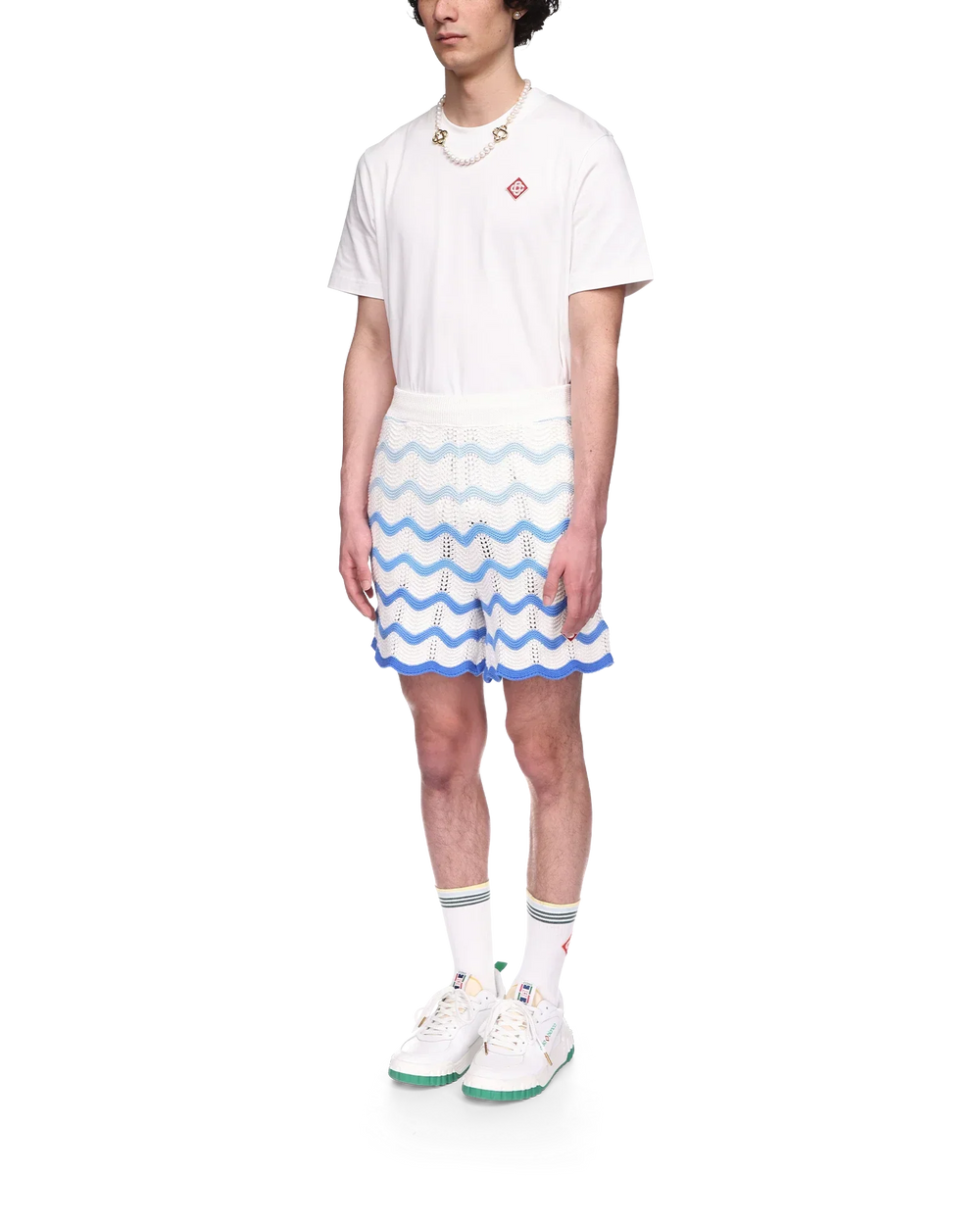 Short Wavy Gradient Crochet Shorts Blanc - photo 3/6 - UrbanDrip