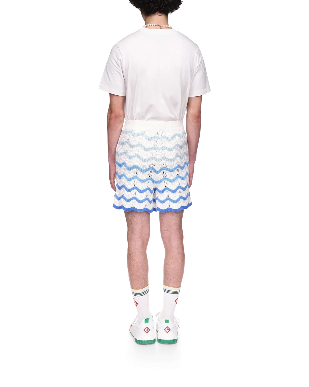 Short Wavy Gradient Crochet Shorts Blanc - photo 4/6 - UrbanDrip