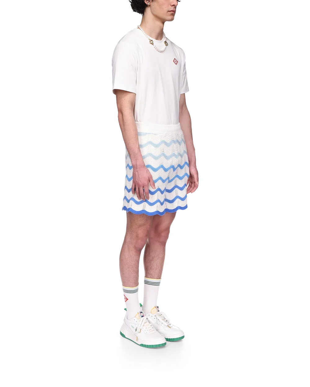 Short Wavy Gradient Crochet Shorts Blanc - photo 5/6 - UrbanDrip