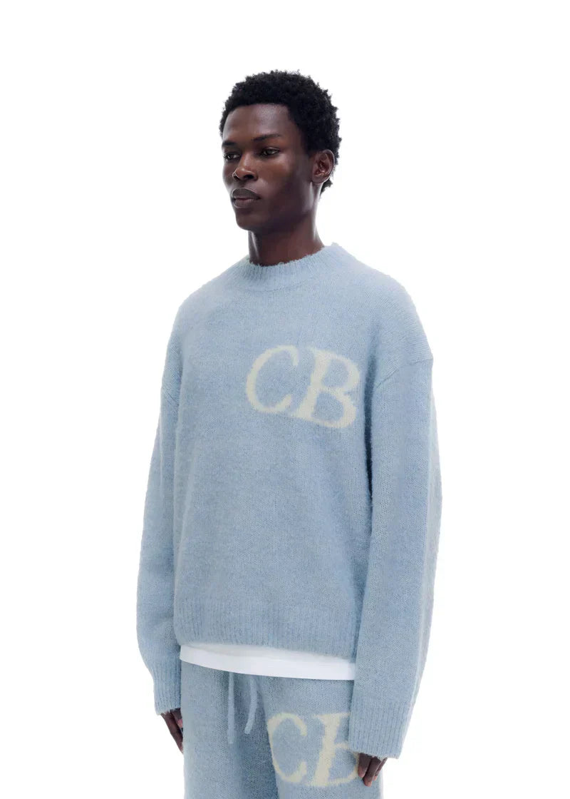 Sweat Pull CB Logo Knit Bleu Ciel - photo 4/5 - UrbanDrip