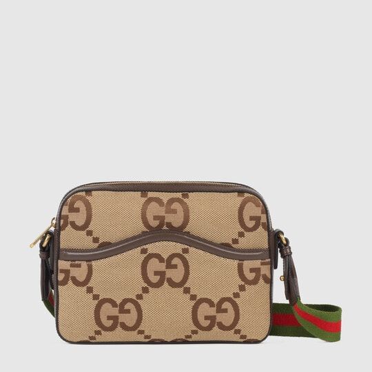 Sacoche Camera Bag GG Beige Bande Verte Rouge