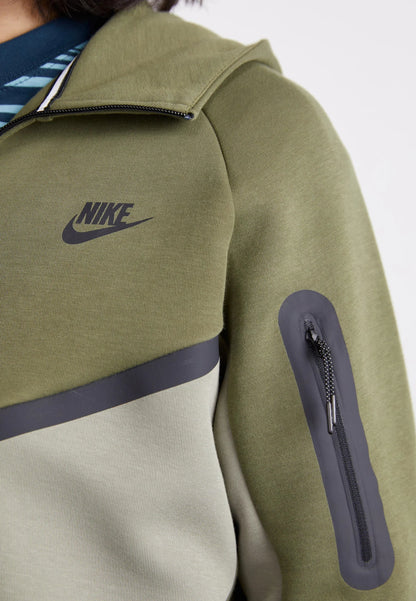 Nike Tech Fleece Zippé Noir Et Vert